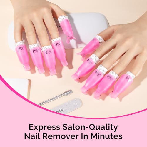 MelodySusie 20PCS Nail Polish Remover Clips Set with Cuticle Pusher - size: 21PCS