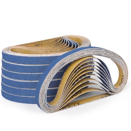40-Piece Premium 1/2 x 18 Inch Zirconia Sanding Belts 120 Grit - color: 120 Grit, size: 1/2x18 Inch