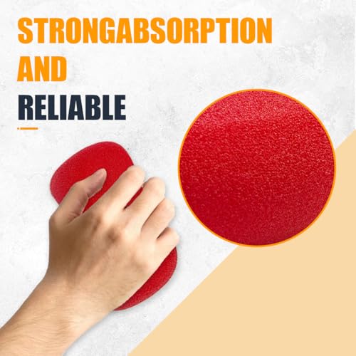 10PCS Car Foam Applicator Pads, 3.78" Round Auto Hand Polishing Pads, Compound Vehicle Detailing Sponges for Waxing, Paint, Ceramic, Glass (Red) - color: Red