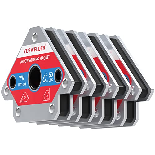 YESWELDER 4-Pc Welding Magnet Set, 50 lb Holding Power Welding Accessories - size: 50lb