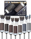 28Pcs Sanding Drums Sandpaper Sticks Set for Dremel Rotary Tool with 1/8" Shank, 180/240/320/600/1000/1500/2000 Grits Different Meet More Needs for Metal Rust Removal/Stone Grinding/Jade Polishing - size: 180-2000 Grit