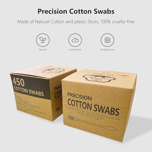 900pcs Precision Cotton Swabs, Pointed&Flattened Tip Cosmetic Applicators - size: 900pcs（Pointed+Flattened）