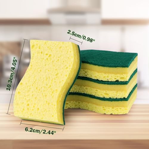 AIDEA Sponges Kitchen-24Count, Heavy-Duty Scrub Sponges, Sponges for Dishes - color: Light-green-standard