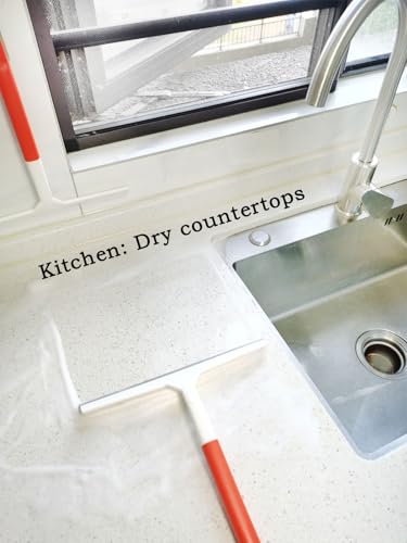 2Pcs 9.8 Inch Silicone Squeegee for Shower Glass Doors,Tiles,Countertops