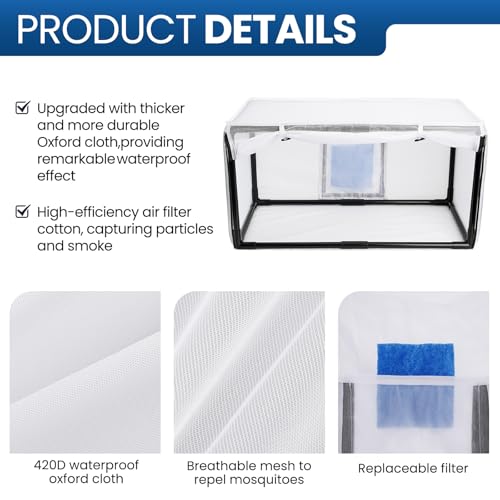 Airbrush Paint Spray Booth,with Filter & Curtain 15 x 30 inch Portable Spray Paint Booth Tool, Tool for DIY Projects, White (15x30inch)