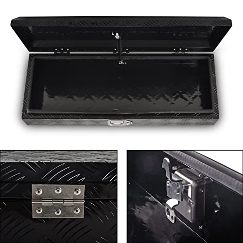 34.5" Aluminum Truck Tool Box, Black(34.5"×12.75"×6.4") - color: Black, size: 34.5"x12.75"x6.4"