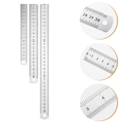 Angoily Yard Stick, 3 Pcs Ruler Metal Meter Stick Machinist Tools