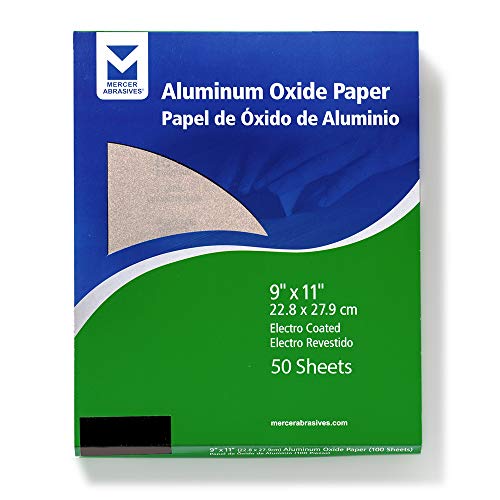 Mercer Industries 202080D - 9 x 11 Aluminum Oxide Paper Sheets, Grit 80D (50 Pack) - size: 80-Grit, D-Weight, style: 50-Pack