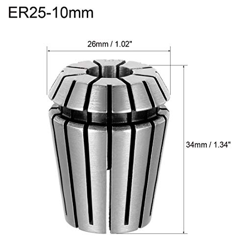 uxcell ER25 10mm Spring Collet Chuck for CNC Engraving Machine Lathe Milling Tool - size: 10mm