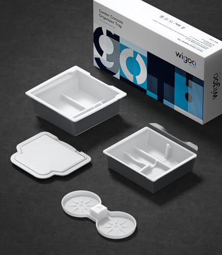 Wigoo for 2026 Tesla Model Y/3/YL Accessories Console Organizer 4PCS White