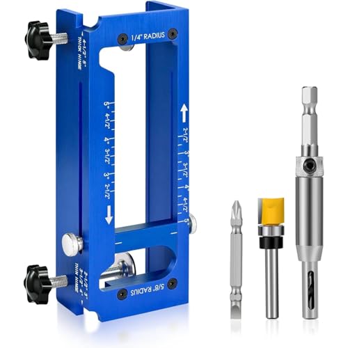 Aluminum Alloy Door Hinge Jig for Door and Jamb/Frame (Blue) - color: Blue
