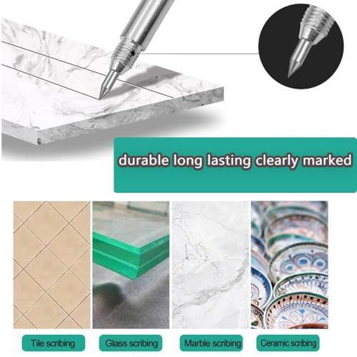 Double Head Tungsten Caride Scriber tool, Engraving Pen Scribe Tool for Metal Glass Ceramic Marble Tile Stone 5PCS
