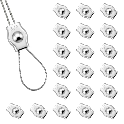 20PCS Wire Rope Clamp,Single clamp - size: M2-1-20Pack