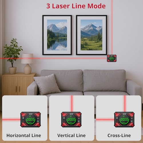 XUNTOP Digital Angle Finder with Dual Laser (Class 2 Laser, <1mW Output)