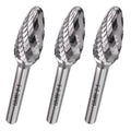 LU&MN SF-5 Tungsten Carbide Burr, 1/2" Head 1/4" Shank, 3 Pcs - style: SF-5,3PCS