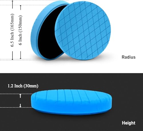 Autolock 6" Buffing Polishing Pads, 6Pcs 165mm Face for 6Inch Backing Plate - size: 6.5 inch 6 pack