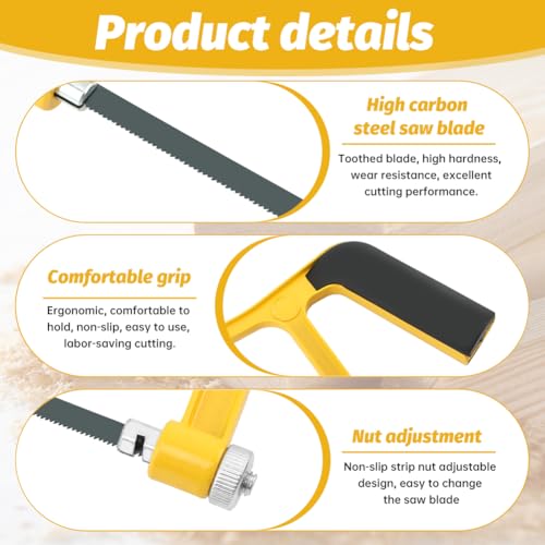 6-Inch Hacksaw, Extra Fine Cut Hand Saw with 2 Hacksaw Replacement Blades