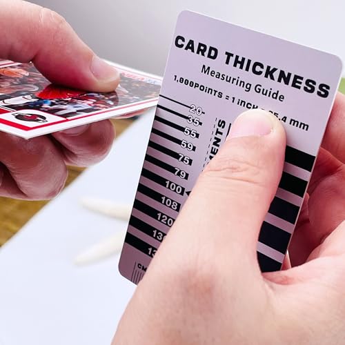 Sports Card Thickness Measuring Tool - 2 PCS Card Point Gauge & 2 Premium Microfiber Cleaning Cloths for Accurate Trading Card Thickness Measurement, Top Loader Size Finder