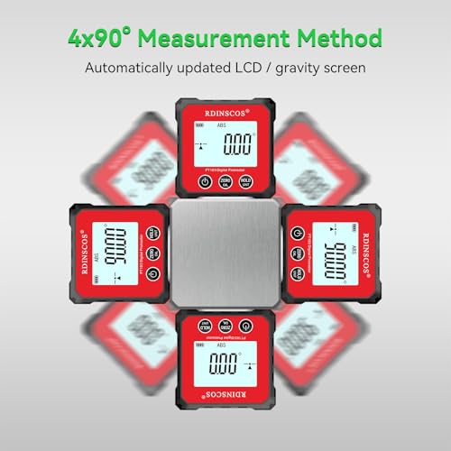 Rechargeable Angle Meter Magnetic Angle Gauge - color: Red