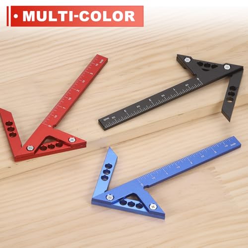 HARFINGTON Center Positioning Ruler Aluminum Alloy Center Finder Blue - color: Blue