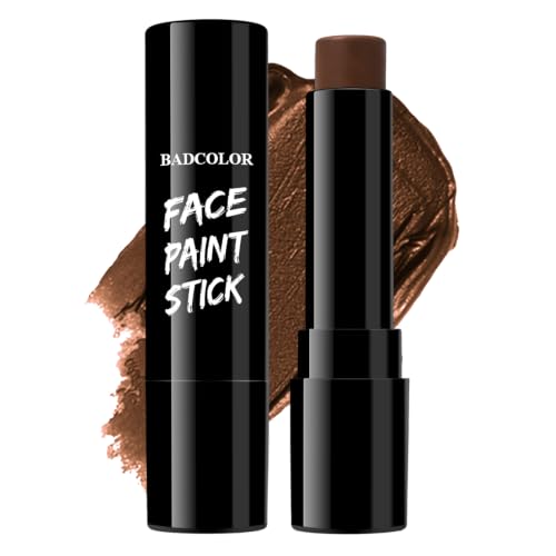 BADCOLOR Brown Face Body Paint Stick, Full Coverage Face Paint Stick for Adults Children Cosplay Makeup, Blendable Facepaint Foundation for Werewolf Deer Bear Scarecrow Zombie Pirate Cosplay - color: 1PCS Brown