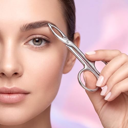 2Pcs Eyebrow Tweezers Scissor Precision Stainless Steel Flat Straight Tip Eyebrow Facial Remover for Hair Plucker Women and Men Facial Hair