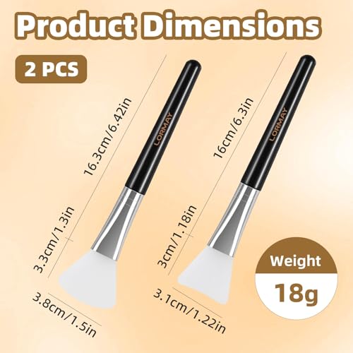 LORMAY Soft Silicone Face Mask Brush, 2 Pcs - size: 2 Count (Pack of 1)