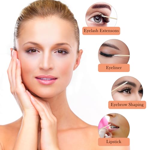600 Count Pointed Cotton Swabs, Wooden Precision Tips for Nail - color: 600 ct