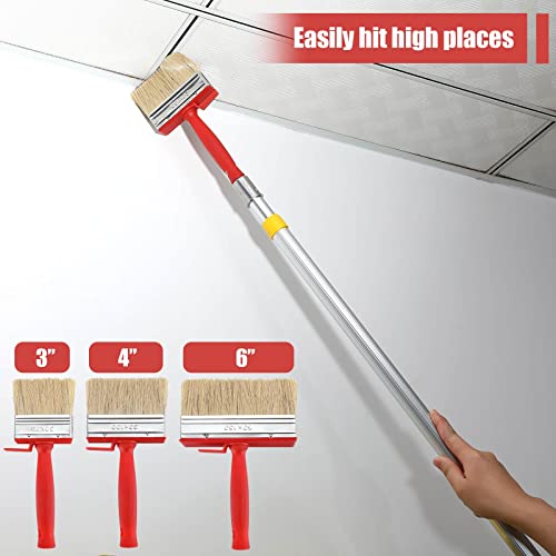 Hoolerry 3 Pcs Deck Stain and Sealer Block Paint Brushes for Wood Heavy Duty Brush Paint Brushes for Walls Applicator for Painting Staining Decking Fence (3",4",6") - size: 3", 4", 6"
