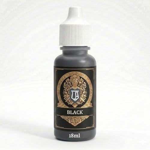 Ludus Bellum Miniature Paint Black Color 18ml Precision Dropper Bottle - color: Black