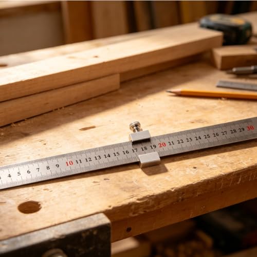 1 PCS Blue Aluminum Alloy Carpenter's Ruler Stoppers - Steel Ruler - color: Blue, size: 30cm