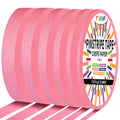 6 Rolls Pinstripe Masking Tape 1/16", 1/8", 1/4", 3/8",1/2", 3/4" - color: Pink