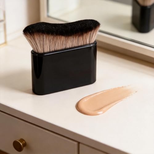 2‑Pack Self‑Tanning Foundation Brush, Soft Bristle Tanning Applicator Brush for Face Body Legs, Blend Self‑Tan Liquid, Bronzer Powder & Foundation, Streak‑Free Bronzed Glow for Hard‑to‑Reach Areas