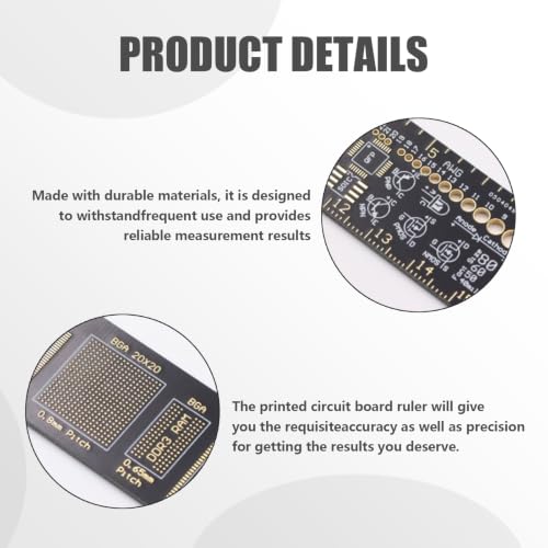 6in PCB Ruler, 15cm Resistor Capacitor Chip Ruler, Copper Printed Circuit Board Versatile Engineering Measurement Tool for Professional and Electronic Enthusiasts