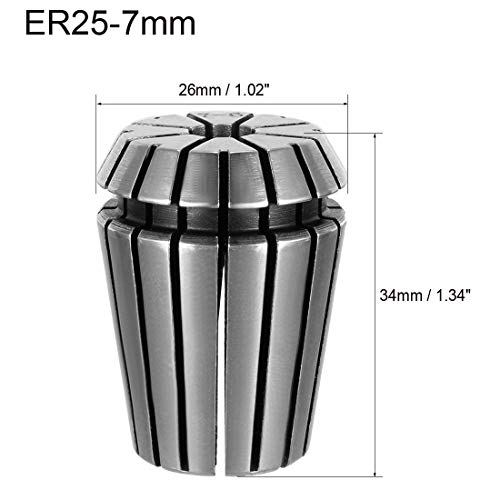 uxcell ER25 7mm Spring Collet Chuck for CNC Engraving Machine Lathe Milling Tool - size: 7mm