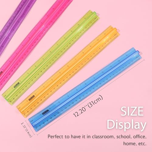 BAZIC Products 12 in Plastic Ruler with Handle Grip, 288-Case - size: 288-Pack