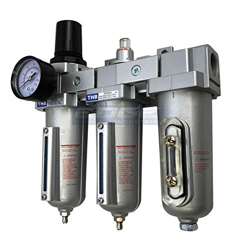 3 STAGE, HEAVY DUTY INDUSTRIAL GRADE FILTER REGULATOR COALESCING DESICCANT DRYER SYSTEM FOR COMPRESSED AIR LINES, METAL BOWLS, GREAT FOR PAINT SPRAY AND PLASMA CUTTER (1/2" NPT, MANUAL DRAIN) - style: 1/2" NPT, MANUAL DRAIN