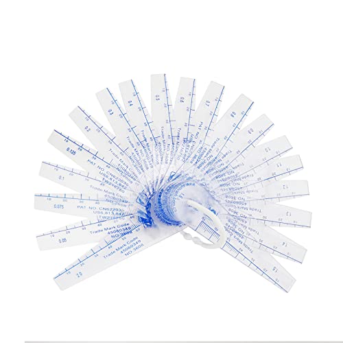 Plastic Feeler Gauge 0.05mm to 2mm Metric Gap Measuring Tool 19 Leaf - size: 0.05mm-2mm 19 Leafs