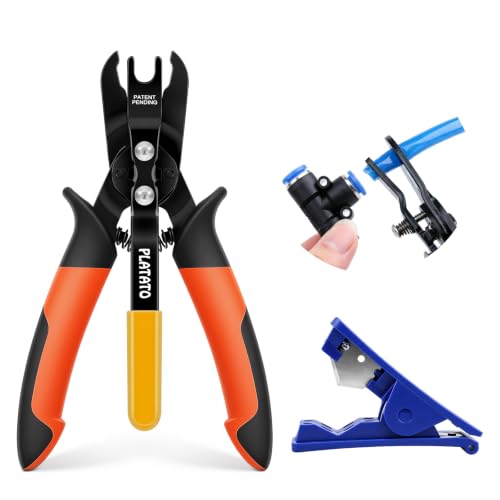 PLATATO Air Line Removal Tool for 1/4”- 5/16” (6-8mm) with Tube Cutter - size: 1/4", 5/16"