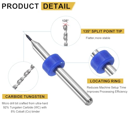 PATIKIL 20 Pack 0.1mm Micro Drill Bits Carbide Tungsten Steel - size: 0.1mm