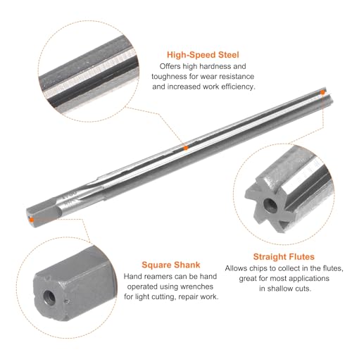 HARFINGTON Tapered Hand Reamers 1:50 8mm Small Dia 9.9mm Big Dia Flute - size: 8mm - 9.9mm