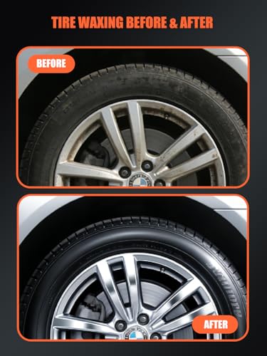 SPTA Tire Shine Applicator, 6Pcs Foam Applicator Pads, Round Shape Side Pressing Hand Polishing Sponge Pads Kit Tire Shine Applicator Pad Tire Dressing Applicator Pad for Applying Tire Shine - color: 6pcs Foam Applicator Pads
