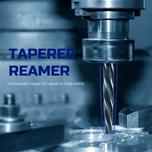 Lichamp 4pc M2 HSS Taper Reamer Set for Steel 3/8-3/4in
