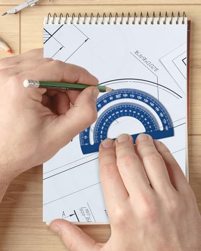 Honagu Triangular Ruler Set, 8 Pieces/2 Sets Aluminum Alloy Ruler, Metal Drafting Ruler, Geometric Protractor for Students, Draftsmen, Engineers, School Office Supplies (Blue+Black) - color: Blue+Black