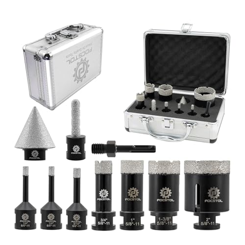FOCSTOL Diamond Drill Bits Set 10PCS, 1/4"-2" Tile Hole Saw Kit - size: KIT2