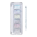 6 Colors Nail Art Chrome Powders Iridescent Nail Glitter Powder Holographic Gel Nail Polish Powder Gel Nail Glitter Dust Shimmer Pigment Palette with Plastic Applicator Sticks
