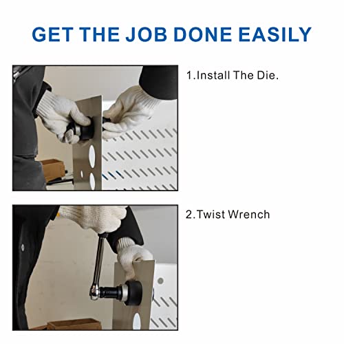 AMZCNC Manual Knockout Punch Kit 1/2 to 1-1/4 Inch Conduit Sizes - style: (Conduit Hole Size) 1/2"~1-1/4" Knockout Punch kit