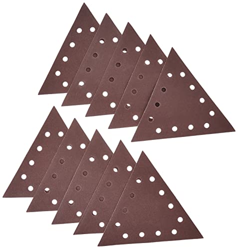 WEN 6377SP80 80-Grit Hook & Loop 11-1/4-Inch Triangle Drywall Sander Sandpaper, 10 Pack - size: 11-1/4-Inch, style: 80-Grit