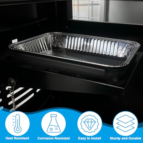 LS'BABQ 93305 83156 Catch Pan Kit for Weber Spirit 200/300, Genesis I & II 200/300 Series, 7515 Grill Grease Tray with 10 Pack 6415 Disposable Aluminum Foil Drip Pan Liners Replacement Parts - size: For Weber
