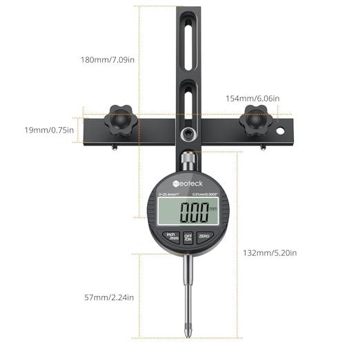 Neoteck 0-1" Digital Dial Indicator Table Saw Gauge Suitable for Table Saws - color: Black